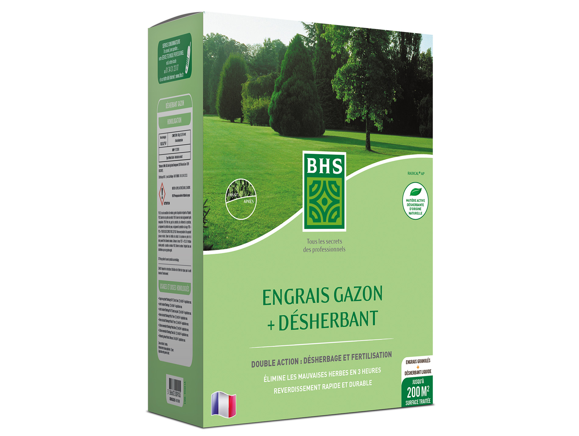 Engrais gazon + désherbant BHS